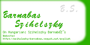barnabas szihelszky business card